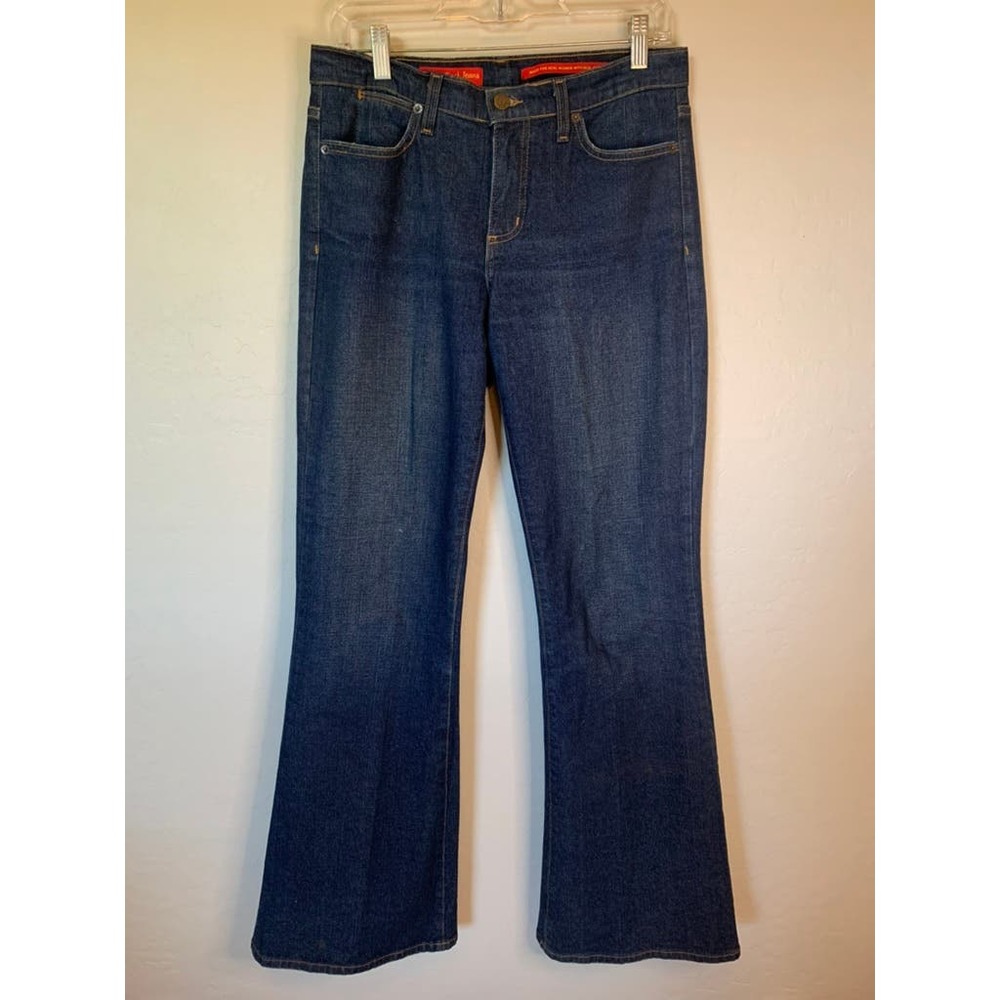 NYDJ | Dark Wash Tummy Tuck Flare Jean Embellished Pockets Cotton/Spandex Size 6